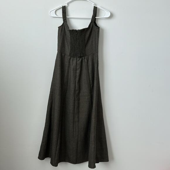 Reformation Stratford Wool Blend Midi Dress in Black Check Size: 4 - Picture 9 of 13